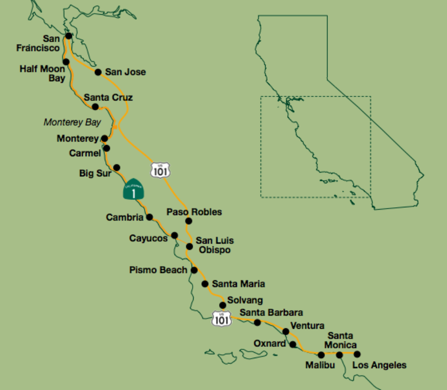 map of california northern coastline